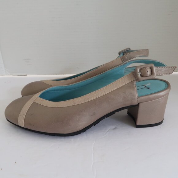 Thierry Rabotin Italian Slingback Block Heel Shoes for women Sz 7 Color Tan - Picture 11 of 12